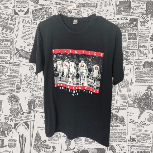 Black 2019 Texas Tech Finish The Fight Graphic Tee, Final For, Size M - Picture 1 of 4